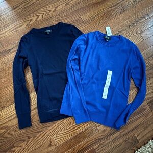 Two Banana Republic Sweaters Navy Blue and Bright Blue Small and XS